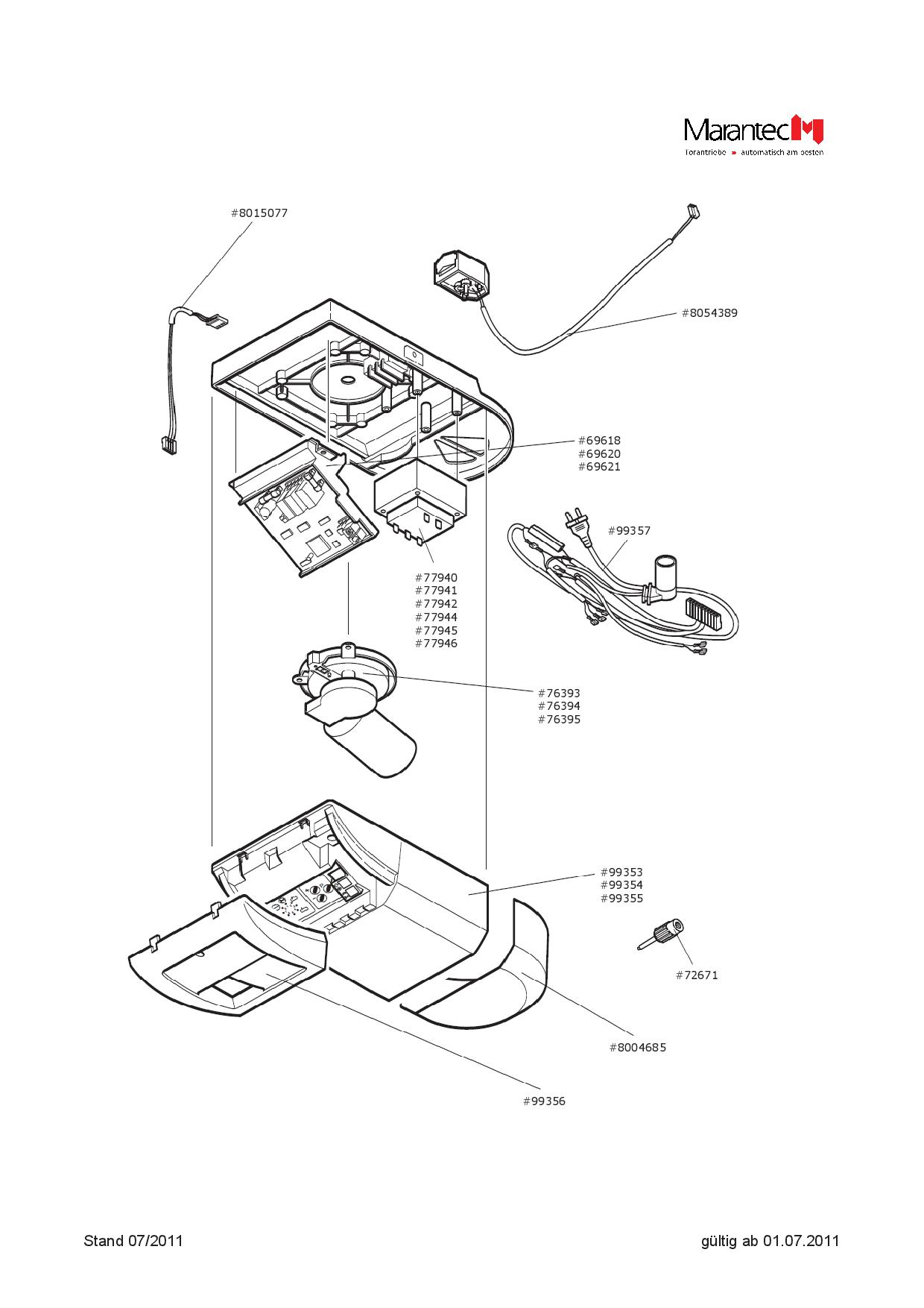 Marantec Trafo für Comfort 220, 211, 230V — free download